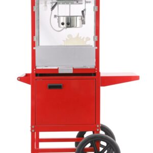 HENDI Popcorn-Maschine mit Fahrgestell, HENDI, Rot, 220-240V/1155W, 940x510x(H)1553mm