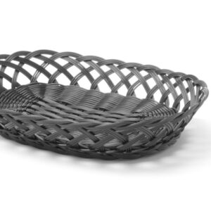 HENDI Körbe mit gewebtem Rand, HENDI, oval, Schwarz, 320x230x(H)55mm