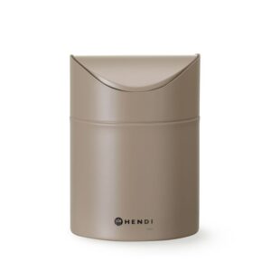 HENDI Tischabfalleimer mit Schwingdeckel, HENDI, 1,2L, Beige, ⌀120x(H)165mm