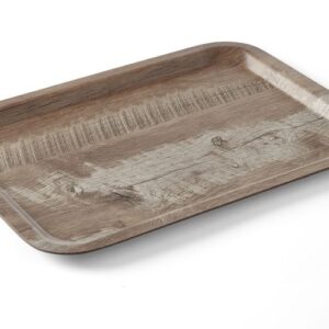 AmerBox Serviertablett aus Melamin mit Holzoptik , AmerBox, Holz dunkel, 240x340mm