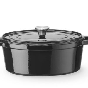 HENDI Emaillierter Gusseisentopf, HENDI, 4,4L, Schwarz, 365x290x(H)115mm