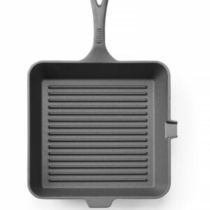 HENDI Gusseisen-Grillpfanne, HENDI, Schwarz, 250x250x(H)50mm, Quadratisch