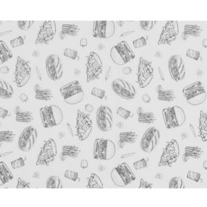 HENDI Einschlagpapier, fettdicht, HENDI, Fastfood-Muster, 500 Stk., 250x350mm