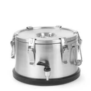 HENDI Isolierter tragbarer Behälter - mit Ablasshahn, HENDI, Profi Line, 10L, Silber, ⌀330x(H)220mm