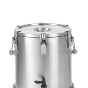 HENDI Isolierter tragbarer Behälter - mit Ablasshahn, HENDI, Profi Line, 20L, Silber, ⌀330x(H)360mm