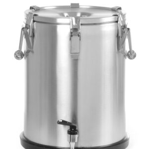 HENDI Isolierter tragbarer Behälter - mit Ablasshahn, HENDI, Profi Line, 25L, Silber, ⌀330x(H)430mm