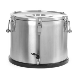 HENDI Isolierter tragbarer Behälter - mit Ablasshahn, HENDI, Profi Line, 50L, Silber, ⌀480x(H)380mm