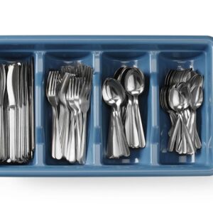 HENDI Besteck-Set mit Tablett, HENDI, Blau, 525x300x(H)95mm, Rechteckig