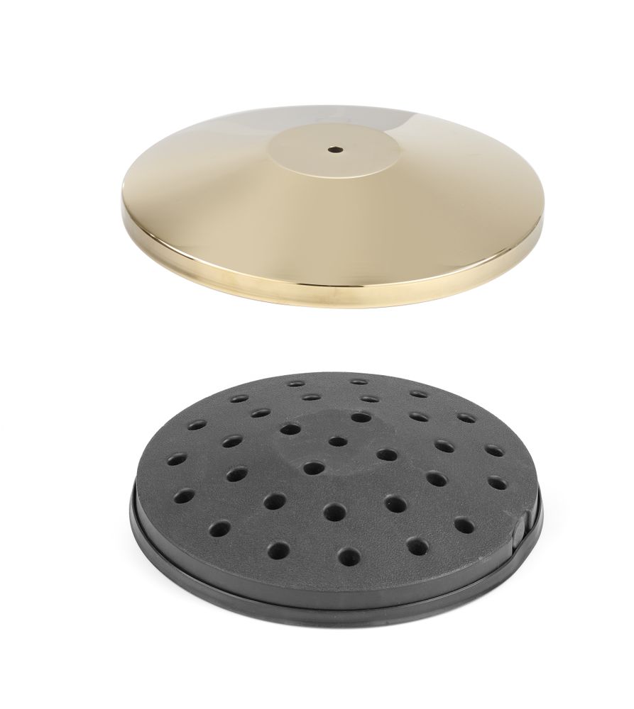 HENDI Absperrpfosten, goldfarben, HENDI, Bodenplatte, ⌀360x(H)65mm – Bild 2