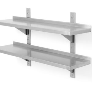 HENDI Doppelwandregal, einstellbar, mit 2 Halterungen, HENDI, 1000x300x(H)600mm