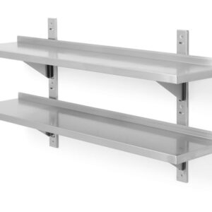 HENDI Doppelwandregal, einstellbar, mit 2 Halterungen, HENDI, 1200x300x(H)600mm