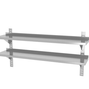 HENDI Doppelwandregal, einstellbar, mit 2 Halterungen, HENDI, 1400x300x(H)600mm