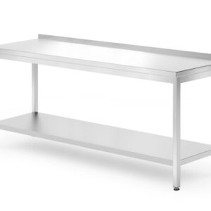 HENDI Wandtisch mit Ablage – verschraubt, Tiefe 700 mm, HENDI, Profi Line, 1800x700x(H)850mm