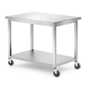 HENDI Mobiler Tisch, mit Ablage – verschraubt, HENDI, Kitchen Line, 1000x700x(H)850mm