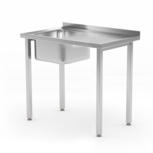 HENDI Spültisch, verschraubt, HENDI, Kitchen Line, Spülbecken auf der linken Seite, 800x600x(H)850mm