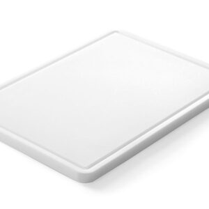 HENDI Schneidbrett mit Rille, HENDI, Weiß, 355x250x(H)15mm