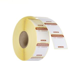 HENDI Täglich anwendbare Lebensmittelsicherheitsetiketten, mehrfach verwendbar, leicht entfernbar , HENDI, Donnerstag, Braun, 1000 Stk., 25x25mm