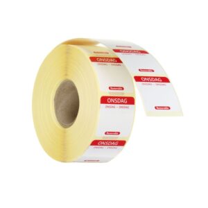 HENDI Täglich anwendbare Lebensmittelsicherheitsetiketten, für den Mehrfachgebrauch, leicht zu entfernen , HENDI, Mittwoch, Rot, 1000 Stk., 25x25mm