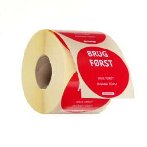 HENDI Lebensmittelsicherheit-Aufkleber, mehrfach verwendbar, leicht entfernbar, „USE FIRST“ (Zuerst verwenden), HENDI, Rot, 500 Stk., ⌀50mm