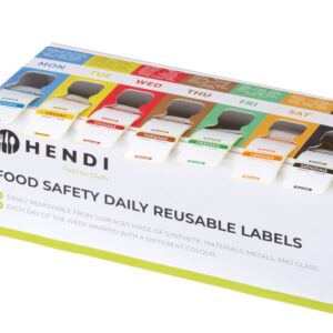 HENDI Set mit Lebensmittelsicherheitsaufklebern, vielseitig verwendbar, leicht ablösbar, mit Spender, HENDI, 240x80x(H)100mm