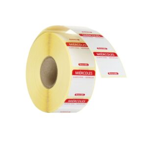 HENDI Täglich anwendbare Lebensmittelsicherheitsetiketten, mehrfach verwendbar, leicht entfernbar , HENDI, Mittwoch, Rot, 1000 Stk., 25x25x(H)mm