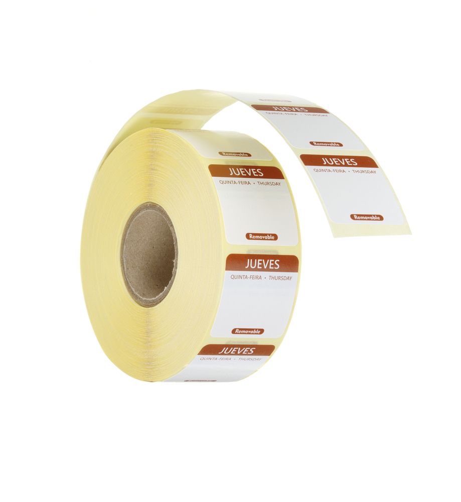 HENDI Täglich anwendbare Lebensmittelsicherheitsetiketten, mehrfach verwendbar, leicht entfernbar , HENDI, Donnerstag, Braun, 1000 Stk., 25x25x(H)mm