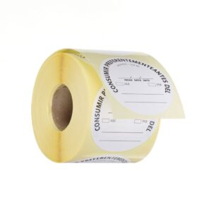 HENDI Lebensmittelsicherheitskennzeichnungen, mehrfach verwendbar, leicht entfernbar, „VERWENDEN VOR“, HENDI, Weiß, 500 Stk., ⌀50mm