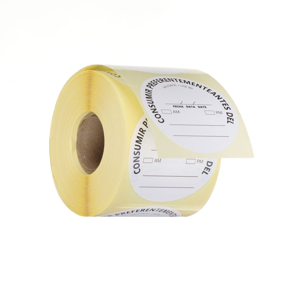 HENDI Lebensmittelsicherheitskennzeichnungen, mehrfach verwendbar, leicht entfernbar, „VERWENDEN VOR“, HENDI, Weiß, 500 Stk., ⌀50mm