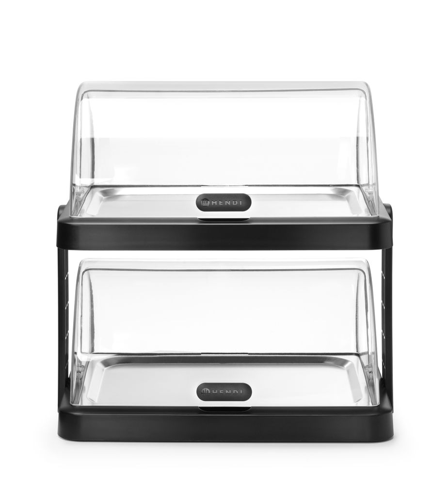 HENDI Rolltop Kühldisplay Duo UNIQ, HENDI, designed by Robert Bronwasser, Doppelt, Schwarz, 480x355x(H)480mm, Rechteckig – Bild 2