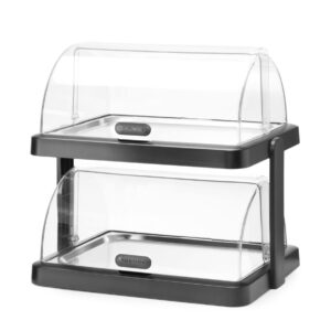 HENDI Rolltop Kühldisplay Duo UNIQ, HENDI, designed by Robert Bronwasser, Doppelt, Schwarz, 480x355x(H)480mm, Rechteckig