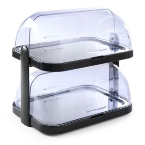 HENDI Roll-Top-Kühldisplay, doppelt, HENDI, Dunkelgrau, 440x320x(H)440mm