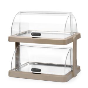 HENDI Rolltop Kühldisplay Duo UNIQ, HENDI, designed by Robert Bronwasser, Doppelt, Beige, 480x355x(H)480mm, Rechteckig