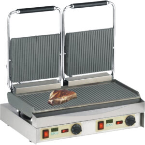 Neumärker Manufaktur Kamtschatka-Grill oben + unten geriffelt, mit Digitaltimern