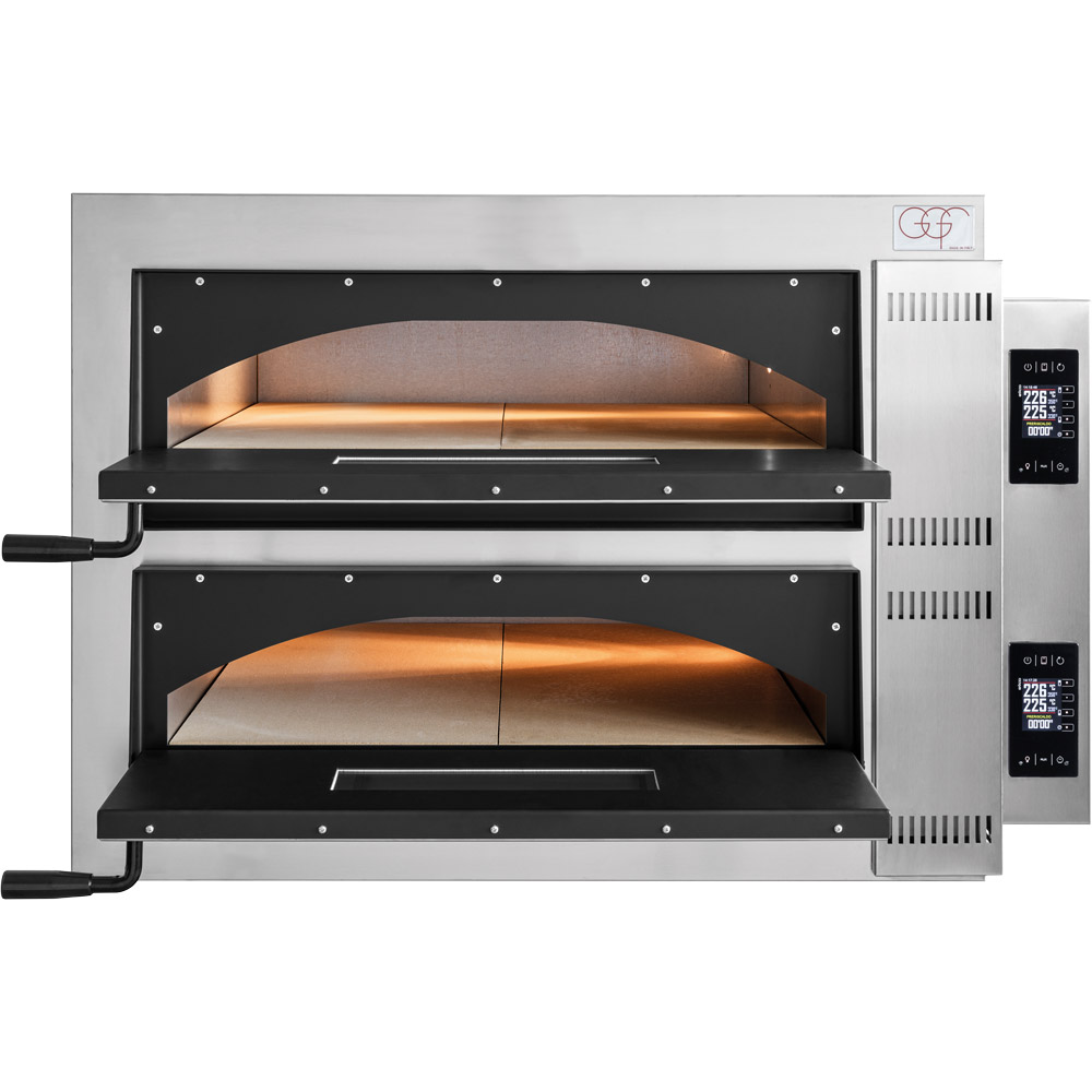 GGF GGF Pizzaofen FR-Line Digital, 2 Kammern Vollschamott für 4 Pizzen á Ø 360 mm, 1010x850x750 mm (BxTxH), 12 kW