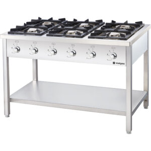 STALGAST Stalgast Gasherd Serie 700, 6 Brenner (3,5+3x5+2x7), G20, 1200x700x850 mm (BxTxH), Selbstmontage