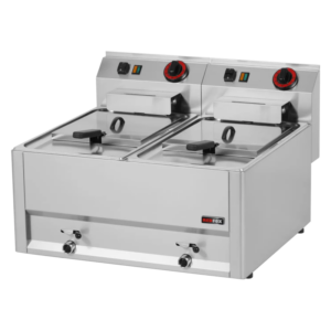 KBS Gastrotechnik Elektro-Fritteuse 2x 8 Liter Becken - Tischgerät