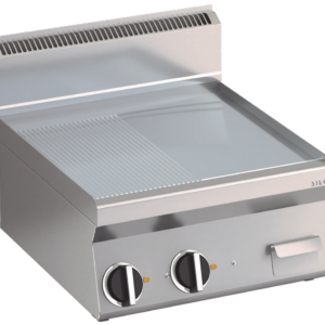 KBS Gastrotechnik Elektro Grillplatte glatt hartverchromt mit 2 Heizzonen Tischgerät