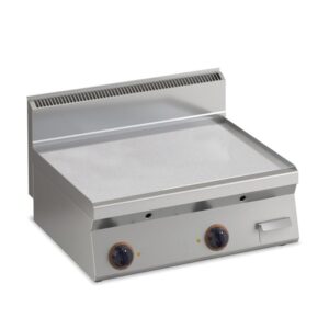 KBS Gastrotechnik Elektro Grillplatte glatt aus Edelstahl mit 3 Heizzonen Tischgerät