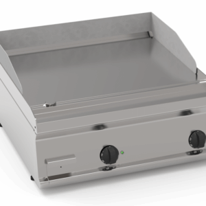 KBS Gastrotechnik Elektro-Grillplatte glatt hartverchromt mit 2 Heizzonen Tischgerät