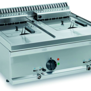 KBS Gastrotechnik Elektro-Fritteuse Auftischgerät 2 x 8 Liter Becken