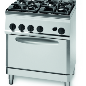 KBS Gastrotechnik Gas-Herd mit 4 Brenner und Gas Backofen
