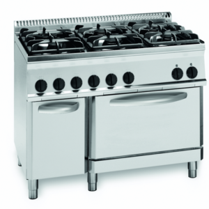 KBS Gastrotechnik Gas-Herd 37kW 6 Brenner mit Gas Backofen