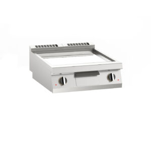 KBS Gastrotechnik Elektro-Grillplatte glatt verchromt 10,8kW 2 Heizzonen, Auftischtgerät
