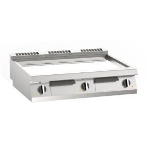 KBS Gastrotechnik Elektro-Grillplatte glatt verchromt 21 kW 3 Heizzonen, Auftischgerät