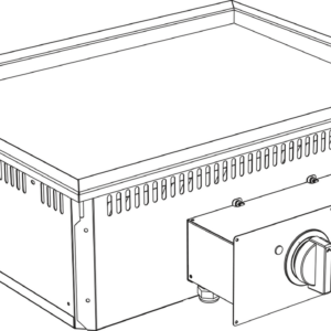 KBS Gastrotechnik Elektro Grillplatte Grillfläche gerillt verchromt Drop In 700 Breite 800mm