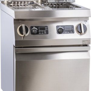 KBS Gastrotechnik Elektro-Fritteuse 2 Becken je 10 Liter Standgerät 18kW mit Hebeheizung