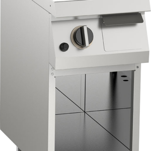 KBS Gastrotechnik Gas-Grillplatte gerillt verchromt 7kW mit 1 Heizzone offener Unterbau