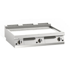 KBS Gastrotechnik Gas-Grillplatte glatt verchromt 21kW mit 3 Heizzonen, Auftischgerät