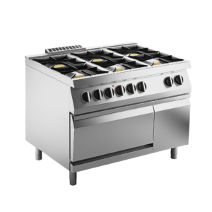 KBS Gastrotechnik Gas-Herd 6 Brenner mit Elektro Ofen