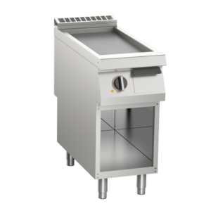 KBS Gastrotechnik Elektro-Grillplatte glatt verchromt 7kW mit 1 Heizzone offener Unterbau
